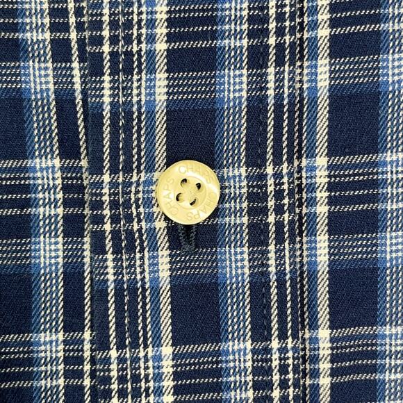 Chaps Shirt Men Extra Large Blue Easy Care Button-Front Business‎ Casual Preppy - Picture 4 of 9